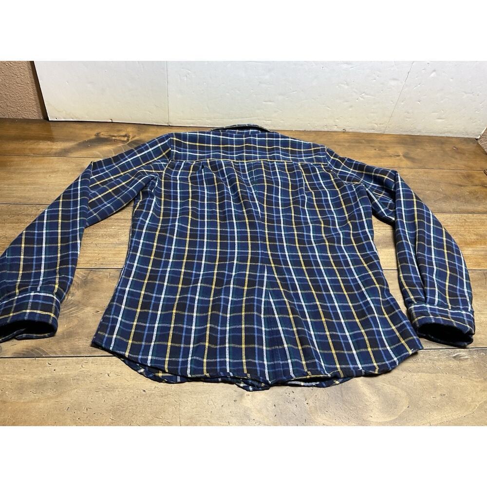 Frank & Eileen "Barry" Womens Size L Cotton Flannel Shirt Blue Plaid Button Up - Picture 8 of 8